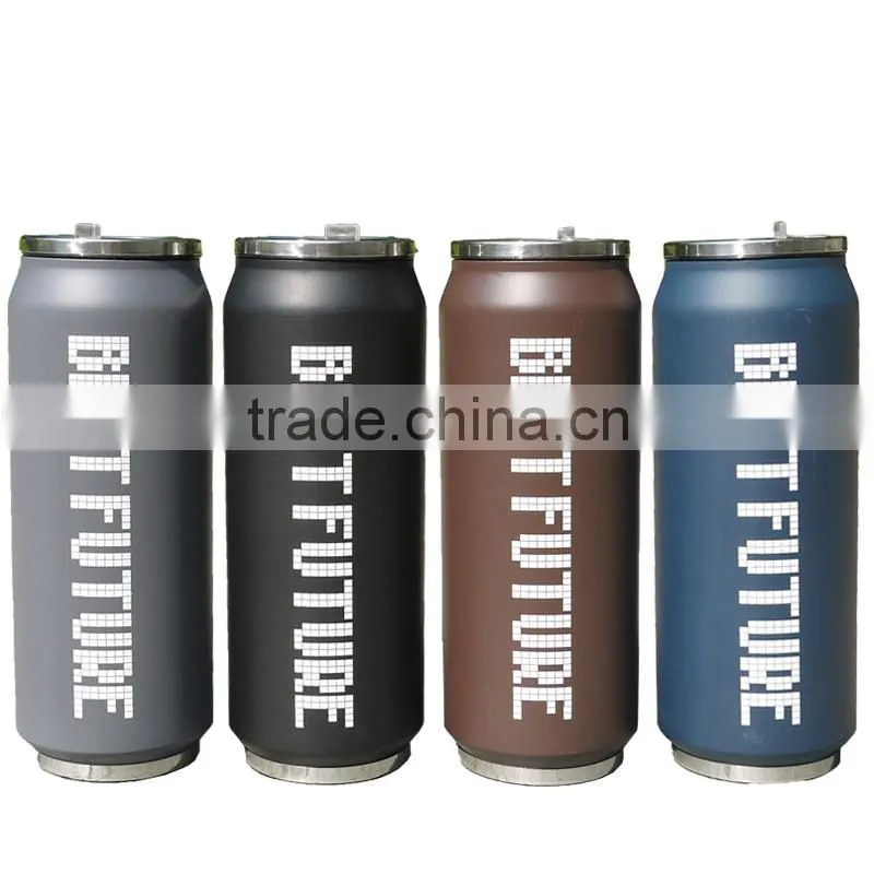OEM custom logo metal bottle tumbler mug with straw