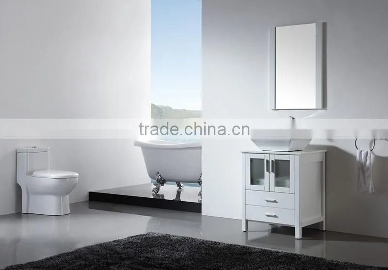 Fashional Modern Floor Standing Solid Wooden Bathroom Furniture for Villa