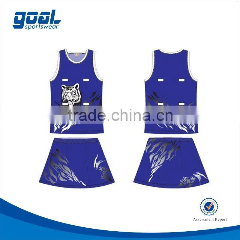 Top grade digital printing sublimation netball dress for girl