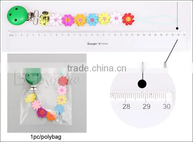 2015 DIY Unique Wooden Colorful Baby Soother Chain