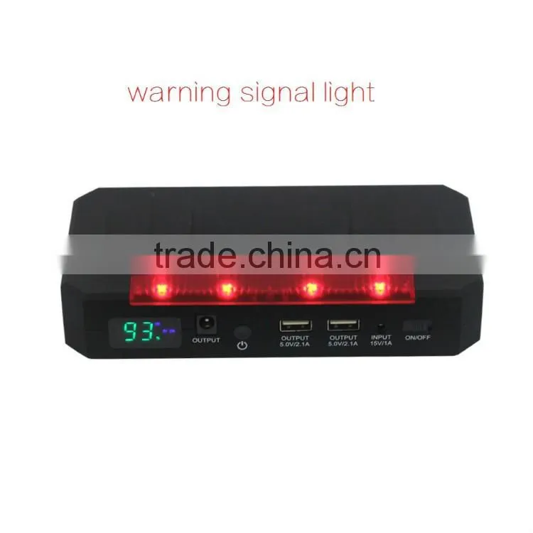 car jump starter power bank 15000 mAh with strong LED light and SOS function for laptop power bank
