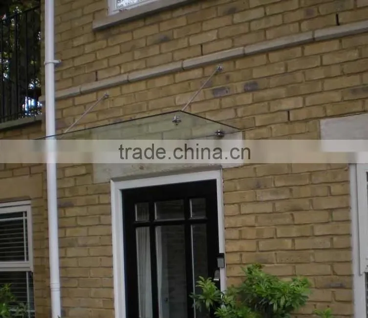 stainless steel support glass canopy