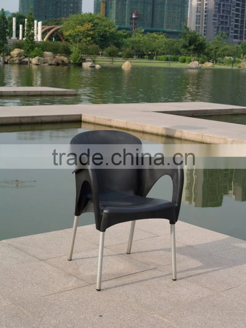colorful plastic leisure coffee shop chair and aluminum square table set YC081 YT2