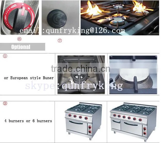 Free Standing 4-Burner Gas Cooker Range With Gas Oven Inside