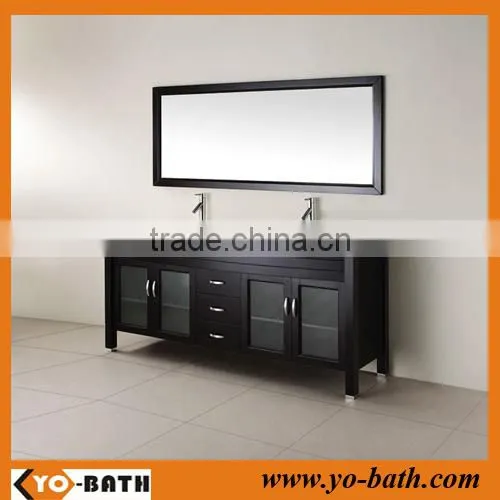 72" double sink bath cabinet with beige marble countertop