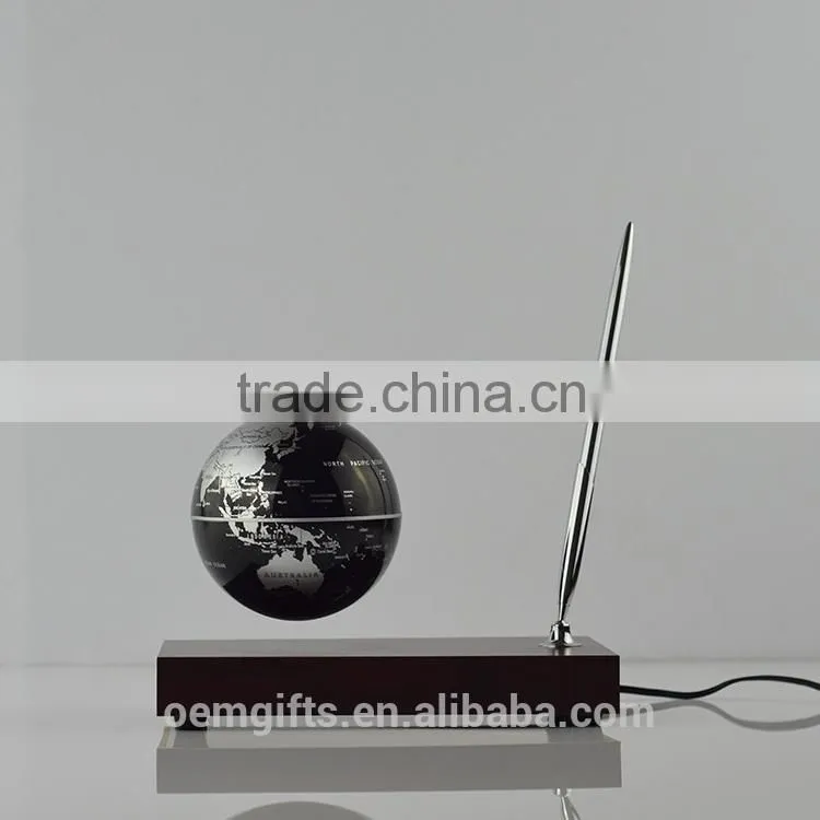 Levitron Globe Executive Pen Set With Wood Base
