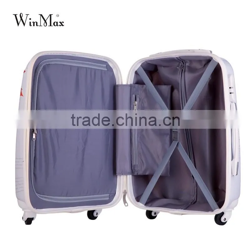 ABS printed butterfly hardshell lightweight trolley luggage bag