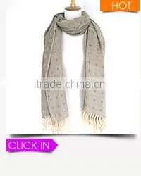 Stock Item promotional women red long knitted scarfwith fringes