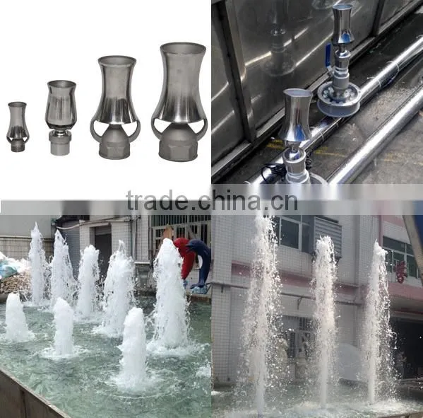 Outddor indoor square water fountain accessories brass and stainless steel head jet fountain nozzle