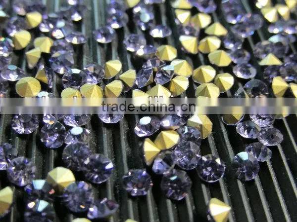 A grade pointback blue zircon glass chatons