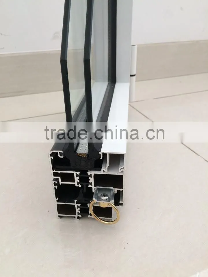 thermal break aluminum double tempered glass casement window