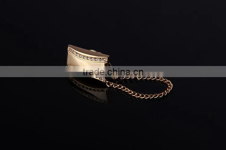 Wholesale fashion gold lapel pins with chain