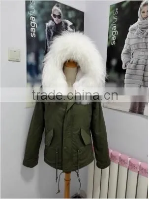 Hot selling fake fur parka jacket in China