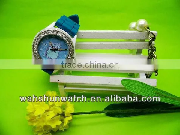 new silicone watch rhinestone silicone watch colorful silicone pattern wrist watch WS13242