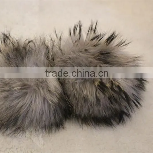 Fluffy Design Dyed Color Raccoon Fur Wrist Warmers Imitated Silver Fox Fur Sleeves Cuff Could Custom