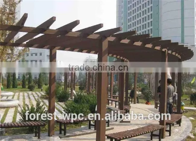 better than bamboo pergola best material rot-resistant wpc timber tube for pavillion