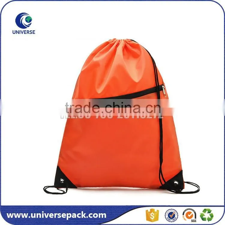blue string backpack bag with custom silk-screen