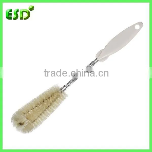 ESD Short Handle Boar Bristle Curve Cup and Bottle Cleaner Brush