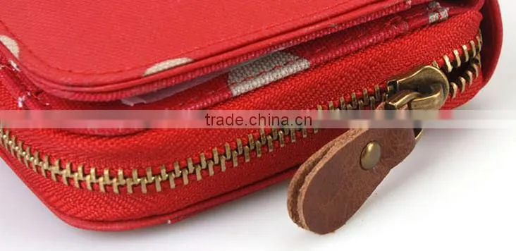 Fashion Canvas Zippered Clutch Wallet For Girls