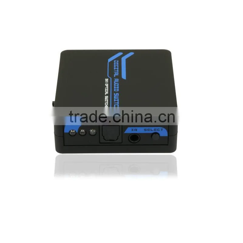 Professional Manufacture Toslink Optical Audio Switch 3 In 1Out With IR Remote Audio Swithcher Up to 40m With LED Indication