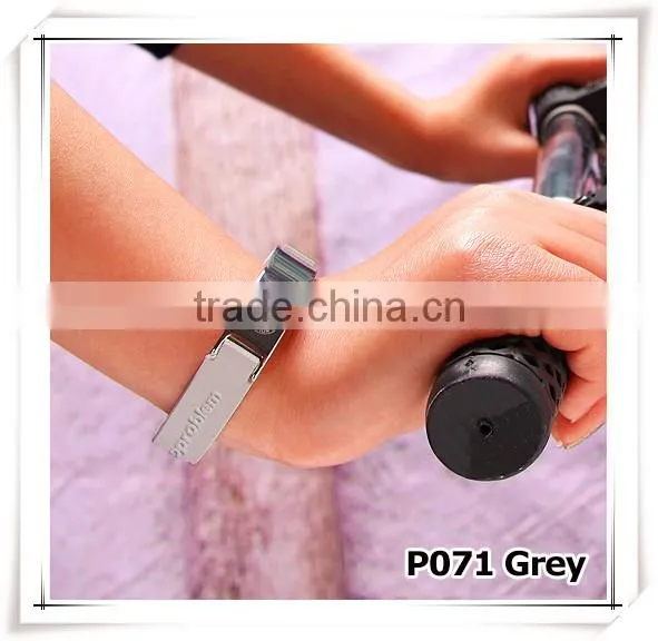 Noproblem P071 FDA tourmaline germanium stainless steel energy sports fashion magnetic charm silicone bracelet