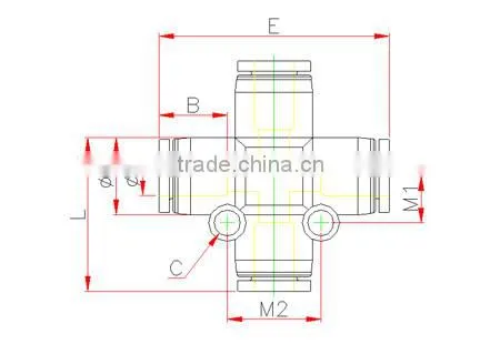 PZA Plastic Union Cross Pneumatic Pipe Fittings