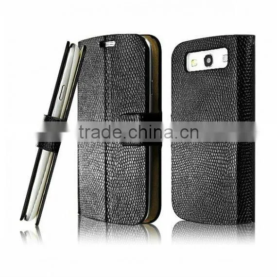 Snake Skin Textured Leather Flip Case for Samsung Galaxy S3 i9300