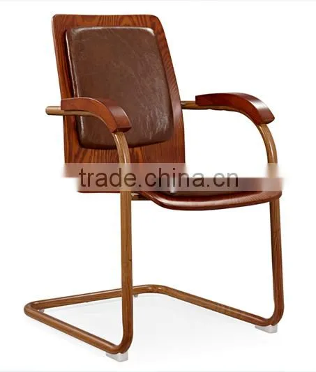 Modern design plywood office chair with solid wood armrest