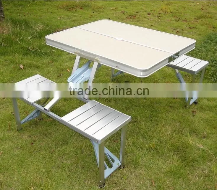 Wholesale Aluminum Outdoor Dinner Portable Camping Folding 4 Chairs Table Set