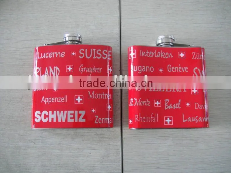 6oz trendy stainless steel hip flask with color