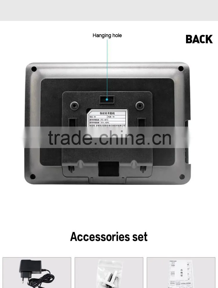 OC007 4.3 inch Free Software Face Recognition Time Attendance System