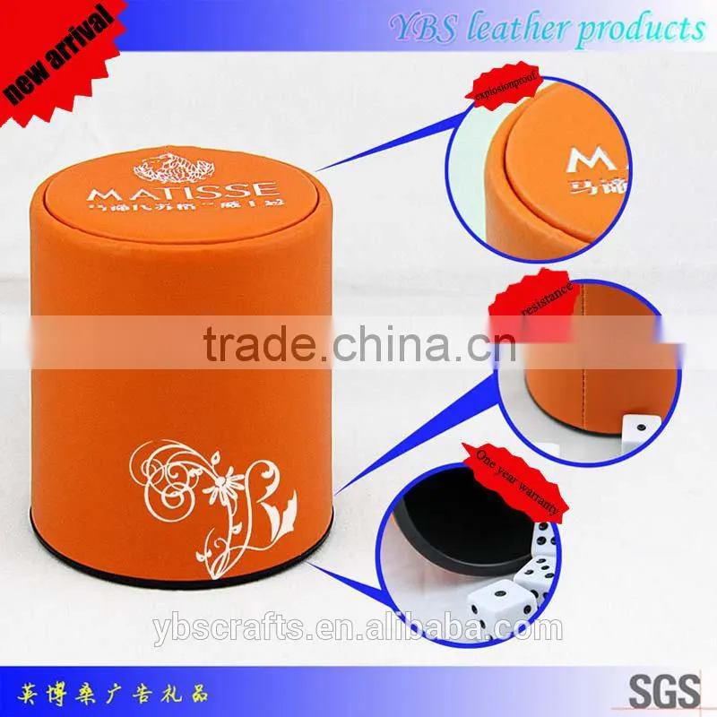 new arrival custom leather dice cup and dice tray for promotion