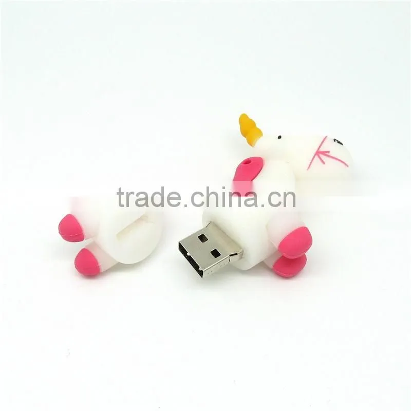 Cartoon white Unicorn pendrive minion usb flash drive real capacity cute horse pen drive 4g 8g 16g 32G flash memory U disk