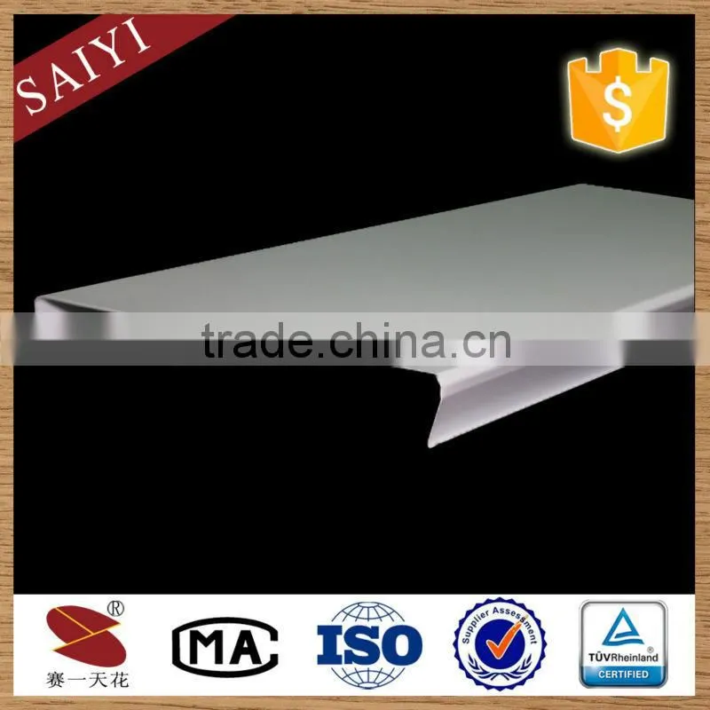 Smoke proof white suspended strip metal ceiling