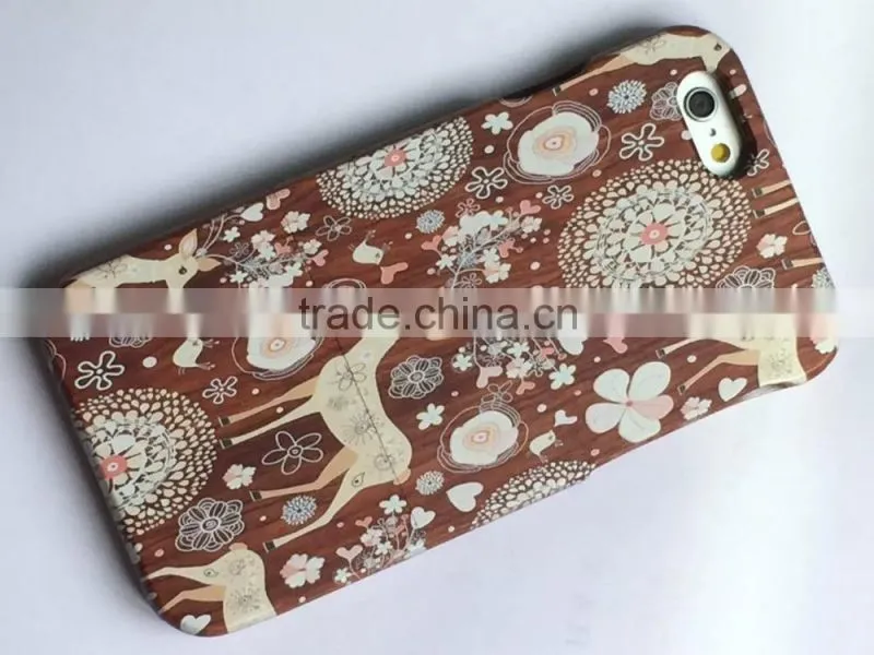 New Products on China Market Color Drawing Printing Wood Case for iphone 6 Plus Case Custom