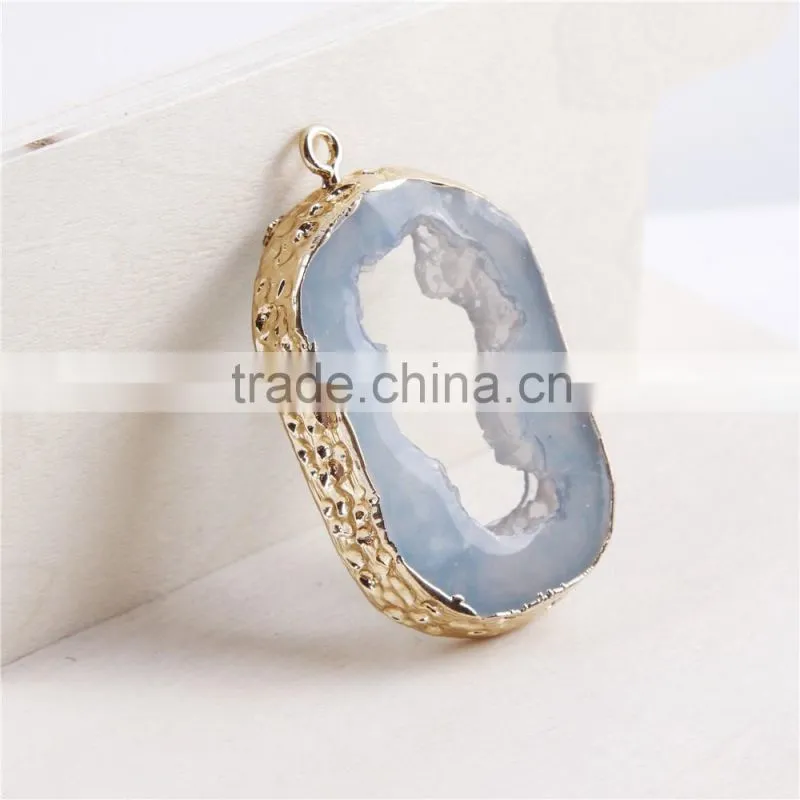 Agate Druzy Drusy Crack Agate Jewelry Pendant