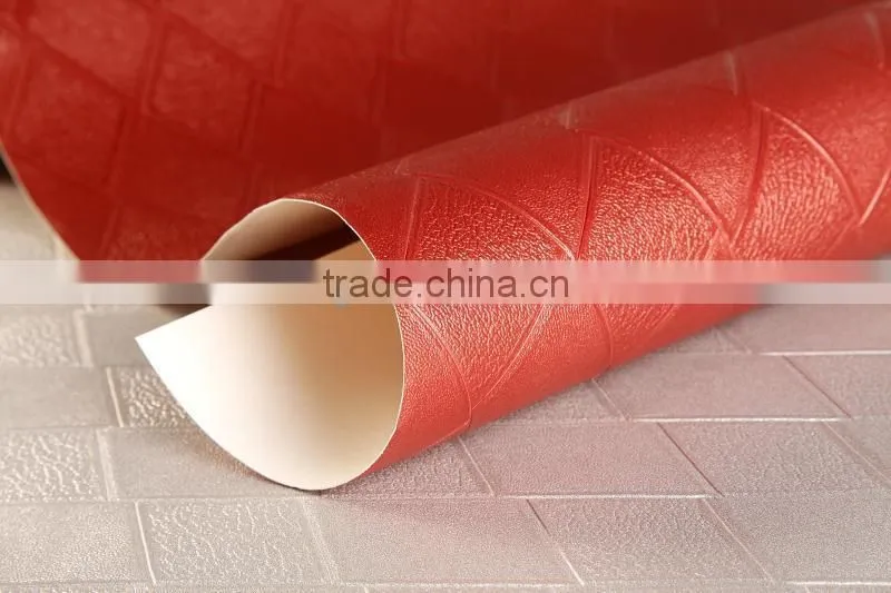 leather effect vinyl wallpaper for restaurant decoration
