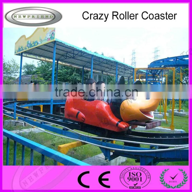 Outdoor Amusement ride roller coaster crazy mouse train for kids and adults