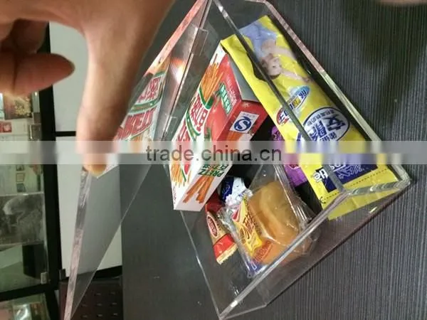 clear acrylic organizer box with lid hinges