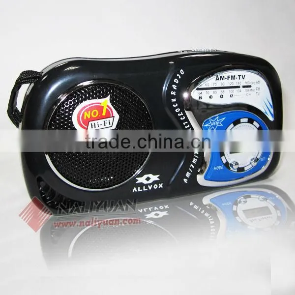 Hot sales AM FM 2 band radio with clock for promotion