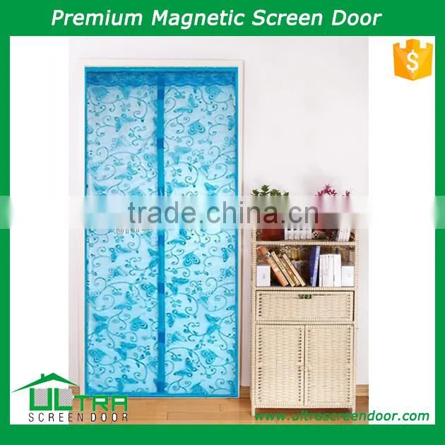 Magnetic Mesh Screen Door Screen Curtain of Flocking Craft: Butterflies In Vine