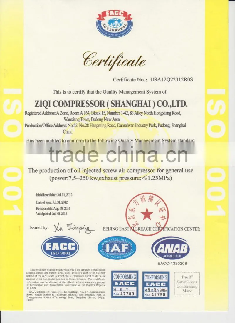 industrial screw air compressor for sale