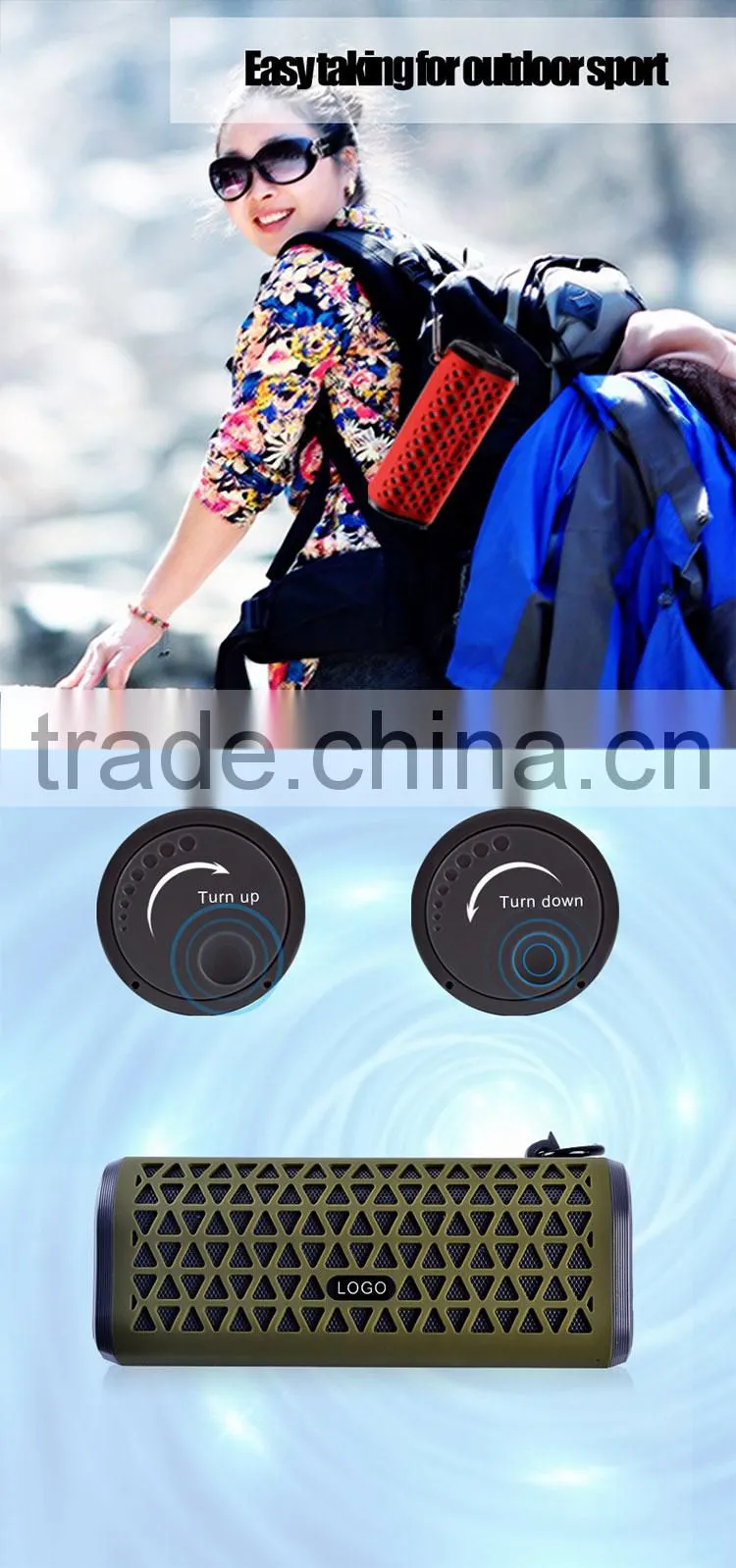 TLS27 2.0 channel fm radio supported waterproof bt speaker with hands free calling