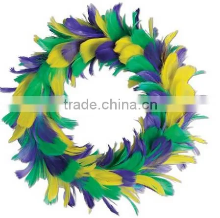Feather Wreath (golden-yellow, orange, red) Party Accessory (1 count)