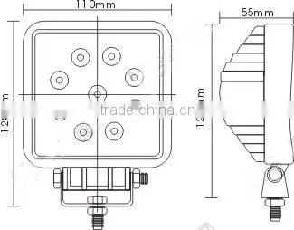 Super Bright Aluminum Housing 12V 27W Led Work Light in Auto Lighting System for ATV SUV Truck Jeep Offroad Vehicles