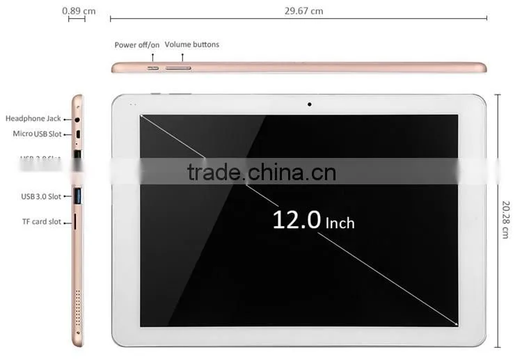 CHUWI Hi12 12 Inch IPS Windows10 Tablet PC Intel Z8300 10000mAH HD MI 4GB 64GB Gold