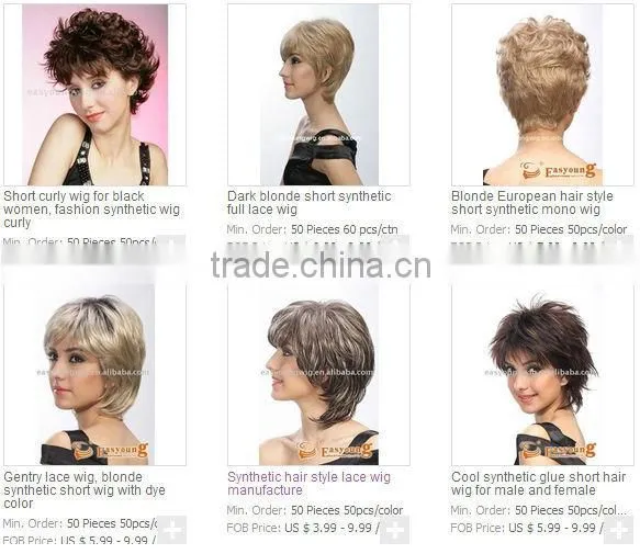 Custom made highlight color hair wig, mother wig, Synthetic short wigs