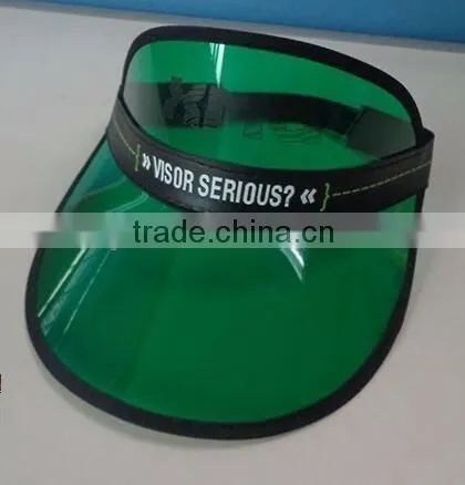 Cheap Promotional Plastic PVC Transparent Sun Visor Cap With Custom Logo
