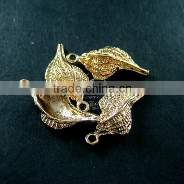 12x22mm 14K light gold plated sea shell DIY pendant charm supplies findings 1850185