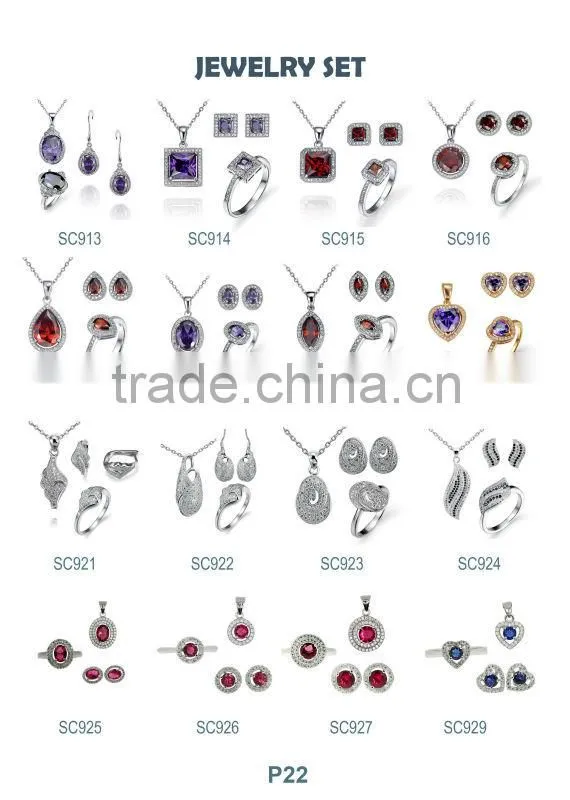Hot Sale cz gold plated jewelry set